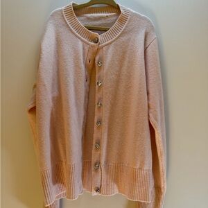 Pastel Pink Button-Up Kids Cashmere Cardigan